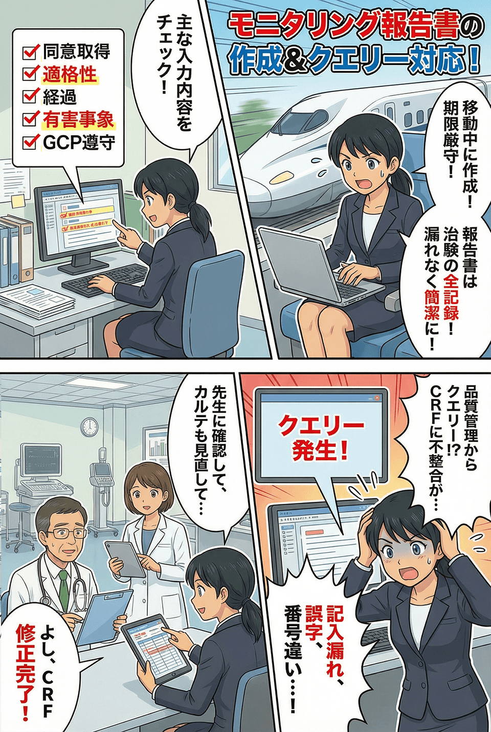 マンガでわかるモニタリング報告書の作成＆クエリー対応
