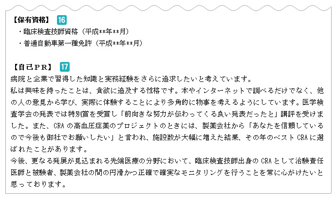 保有資格と自己PR