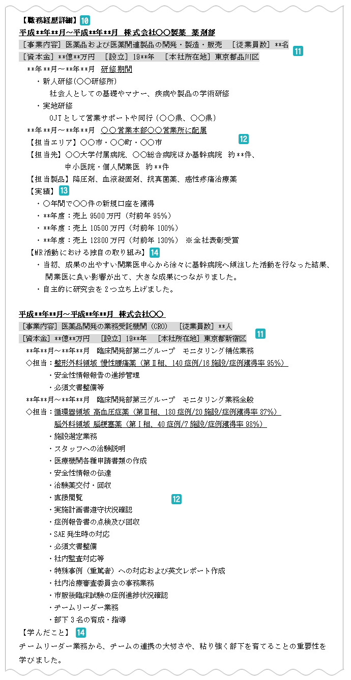 職務経歴詳細