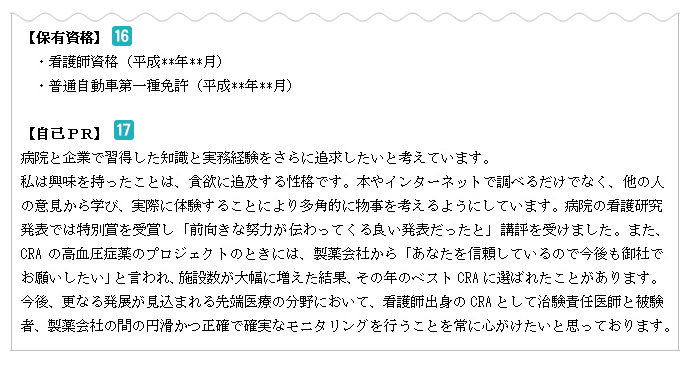 保有資格と自己PR