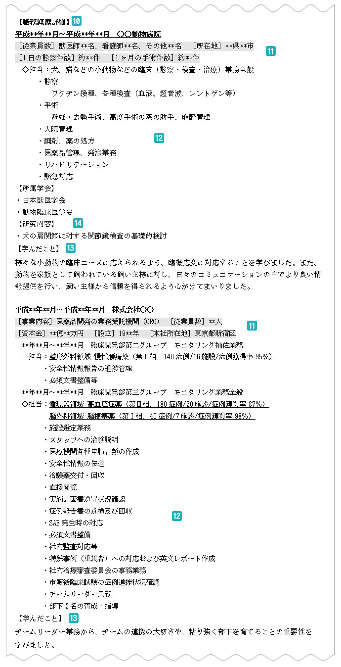 職務経歴詳細